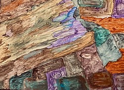 PLACEMENT OF ROCKS STONES …. … ….WATERCOLOR ON PAPER SHELTON, CT