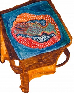 REJECTED FURNITURE WITH MAHOGANY AND VELVET SEATS!, WATERCOLOR ON PAPER, 12.04.2020 SHELTON CT